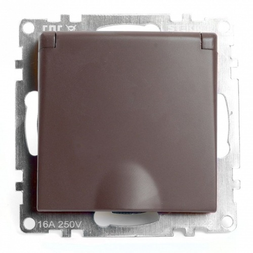 Розетка с заземлением и со шторкой, без рамки с крышкой Stekker Катрин 49029 в Нижнем Новгороде фото 6