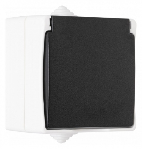 Розетка влагозащищенная с заземлением и со шторкой с крышкой Arte Milano am-309 309.40-1.grey в Нижнем Новгороде фото 3