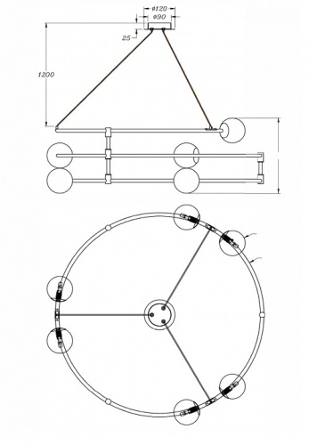 Подвесной светильник Maytoni Balance MOD317PL-06B в Конаково фото 3