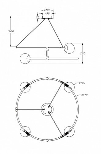 Подвесной светильник Maytoni Balance MOD317PL-04B в Яранске фото 3