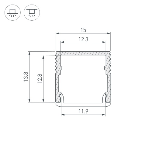 Профиль SL-MINI-15-2000 ANOD (Arlight, Алюминий) в Советске фото 6