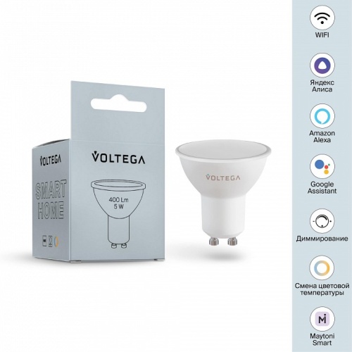 Лампа светодиодная с управлением через Wi-Fi Voltega Wi-Fi bulbs GU10 5Вт 2700-6500K 2425 в Нижнем Новгороде фото 5