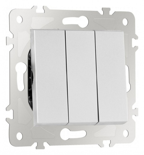 Выключатель трехклавишный без рамки Arte Milano 203 203.30-3.silver в Нижнем Новгороде