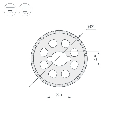 Силиконовый профиль WPH-FLEX-ROPE-D22-360deg-S8-5m WHITE (Arlight, Силикон) в Йошкар-Оле фото 3