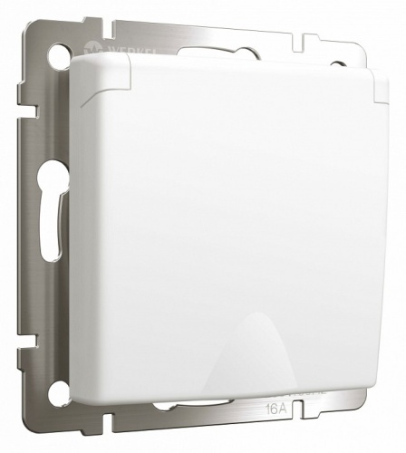 Розетка с заземлением и со шторками, без рамки с крышкой Werkel белый матовый W1171261 в Нижнем Новгороде