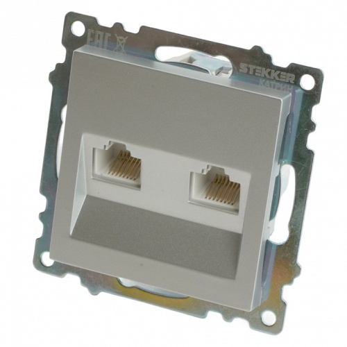 Розетка двойная Ethernet RJ-45 без рамки Stekker Катрин 50005 в Нижнем Новгороде фото 8