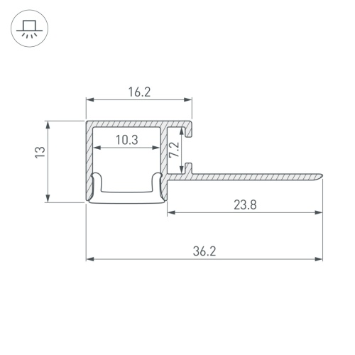 Профиль FANTOM-BENT-W12-TOP-EDGE-2000 ANOD (Arlight, Алюминий) в Архангельске