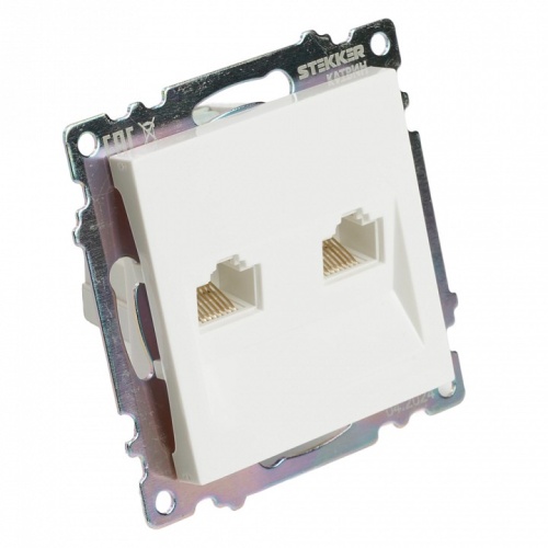 Розетка двойная Ethernet RJ-45 без рамки Stekker Катрин 50003 в Нижнем Новгороде фото 8