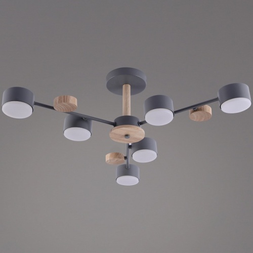 Люстра на штанге 03758-0.3-06 GREY+WOOD GX53 в Нижнем Новгороде фото 5