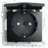 Розетка с заземлением и со шторкой, без рамки с крышкой Stekker Эрна 49156 в Нижнем Новгороде