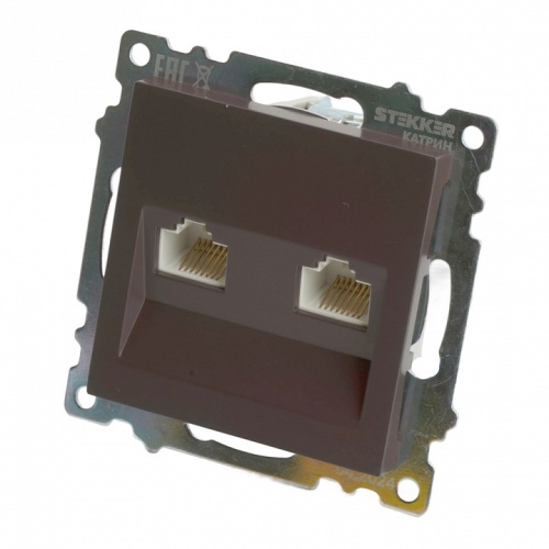 Розетка двойная Ethernet RJ-45 без рамки Stekker Катрин 50006 в Нижнем Новгороде фото 8