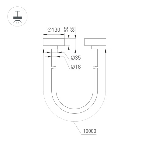 Светильник SP-TROPIC-SURFACE-R18-L10000-110W Day4000 (GD, 360 deg, 230V) (Arlight, IP20 Пластик, 3 года) в Артемовском