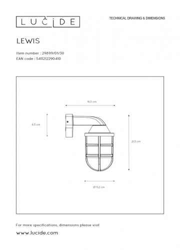 Светильник на штанге Lucide Lewis 29899/01/30 в Кропоткине фото 2