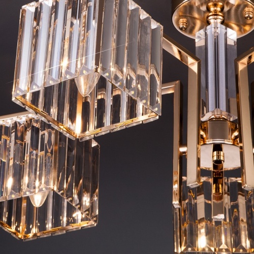 Люстра на штанге Eurosvet April 10126/5 золото/прозрачный хрусталь Strotskis Smart в Нижнем Новгороде фото 3