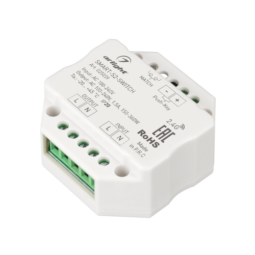 Контроллер-выключатель SMART-S2-SWITCH (230V, 1.5A, 2.4G) (Arlight, IP20 Пластик, 5 лет) в Магадане фото 3