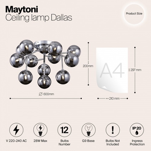 Потолочная люстра Maytoni Dallas MOD545PL-12CH в Владивостоке фото 8