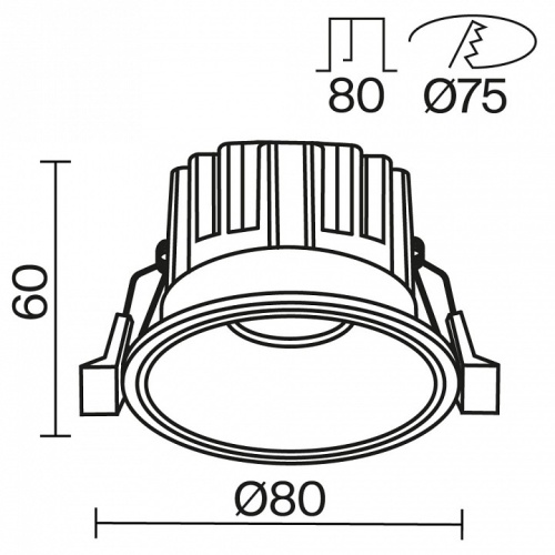 Встраиваемый светильник Maytoni Round DL058-12W-DTW-B в Сельцо фото 5