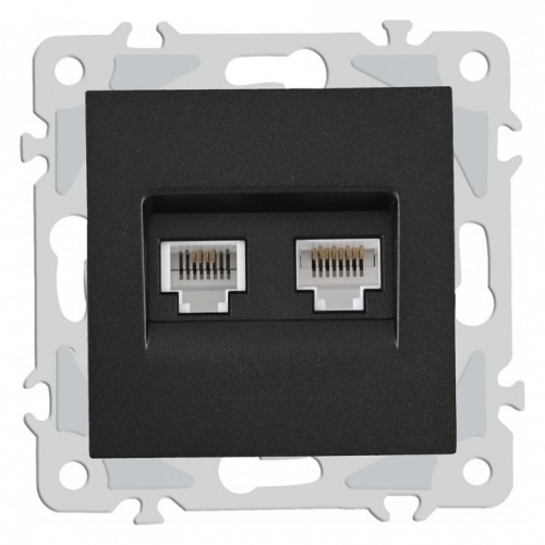 Розетка двойная RJ-11 и Ethernet RJ-45, без рамки Arte Milano am-206 206.44-1.black в Нижнем Новгороде