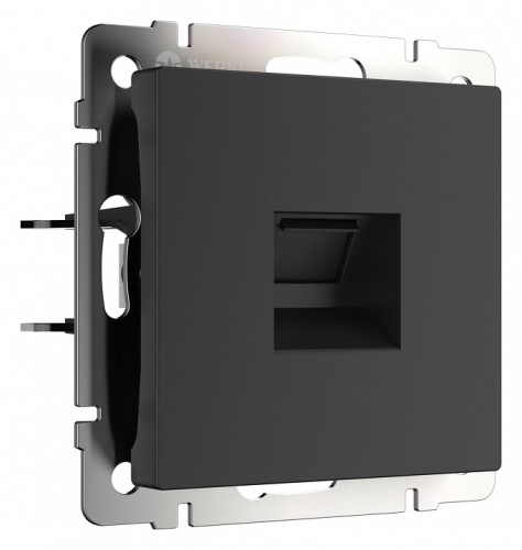 Розетка Ethernet RJ-45 и со шторками, без рамки Werkel черный матовый W5120108 в Нижнем Новгороде