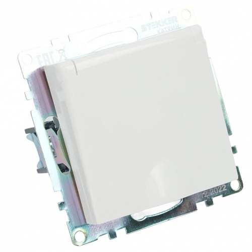 Розетка с заземлением и со шторкой, без рамки с крышкой Stekker Катрин 39302 в Нижнем Новгороде фото 4