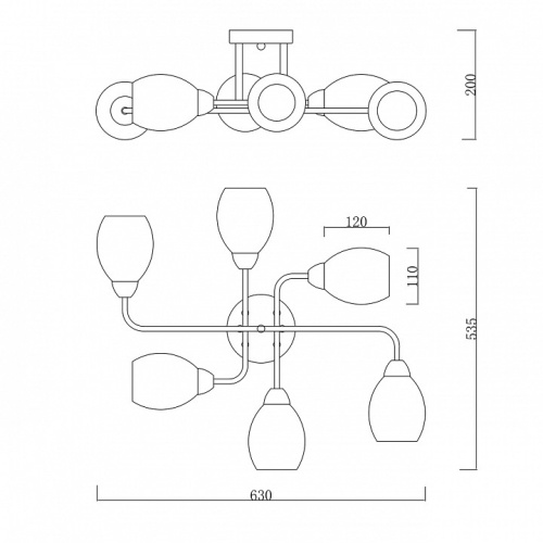 Люстра на штанге Escada Hope 1132/6P Black в Изобильном фото 4