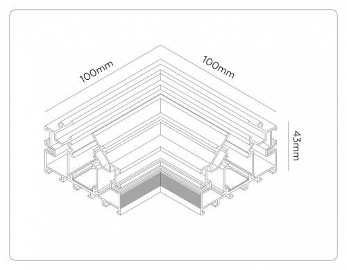 Соединитель угловой внутренний для треков встраиваемых Ambrella Light TRACK SYSTEM GL1981 в Нижнем Новгороде фото 3