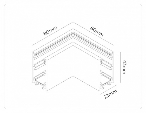 Соединитель угловой внутренний для треков накладных Ambrella Light TRACK SYSTEM GL1961 в Нижнем Новгороде фото 2