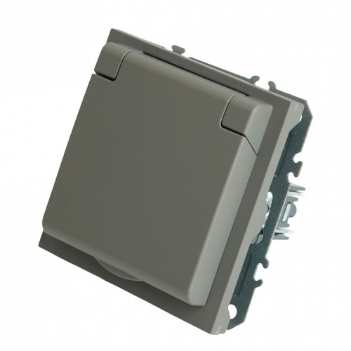 Розетка с заземлением и со шторкой, с крышкой Stekker Эмили 49959 в Нижнем Новгороде фото 5