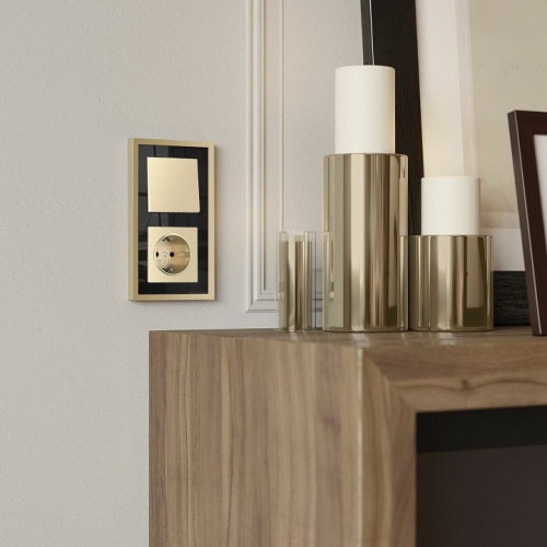 Рамка на 2 поста Werkel Baguette (черный/латунь) W0022852 в Нижнем Новгороде фото 3