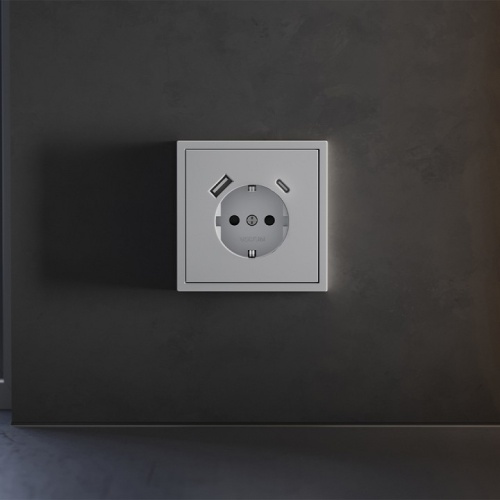 Накладка для розетки с заземлением и со шторками и 2хUSB type A и C Voltum S70 VLS001016 в Нижнем Новгороде фото 4