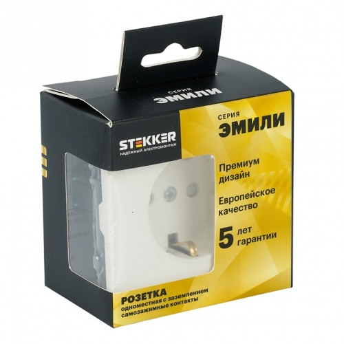 Розетка с заземлением и со шторкой, без рамки Stekker Эмили 50235 в Нижнем Новгороде фото 7