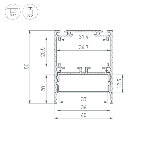 Профиль SL-LINE-4050-3L-2000 ANOD BLACK (Arlight, Алюминий) в Тюмени фото 3