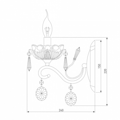 Бра Eurosvet Teodore 10103/1 хром/дымчатый хрусталь Strotskis в Нижнем Новгороде фото 4