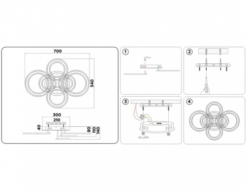 Потолочная люстра Ambrella Light FA FA8808 в Нижнем Новгороде фото 5