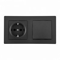 Блок с розеткой и выключателем Arte Milano SET06-2 SET06-2-30-1-40-1 black в Нижнем Новгороде