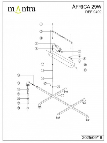 Подвесная люстра Mantra Africa 9409 в Нижнем Новгороде фото 8