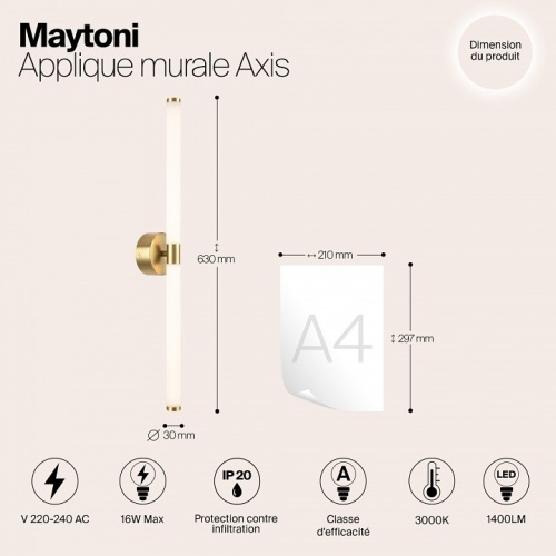 Бра Maytoni Axis MOD106WL-L16G3K в Туле фото 2