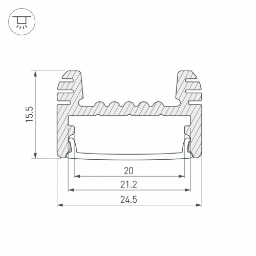 Профиль накладной Arlight ARH-WIDE-H16-2000 ANOD 018816 в Нижнем Новгороде фото 2