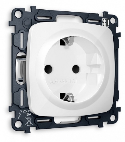 Розетка с заземлением и со шторкой, без рамки Ambrella Volt OMEGA MO107010 в Нижнем Новгороде