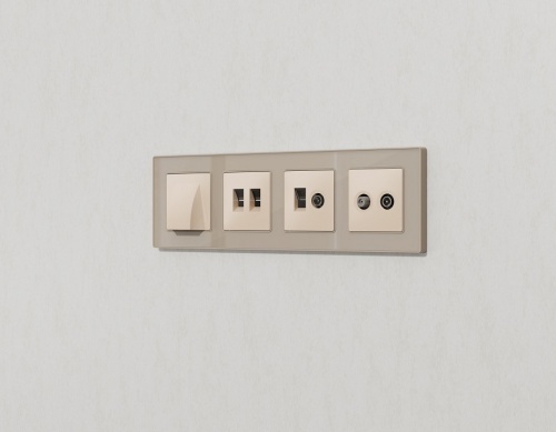 Накладка для ТВ-розетки и RJ-11 или RJ-45 Ambrella Volt ALFA AP3325 в Нижнем Новгороде фото 3