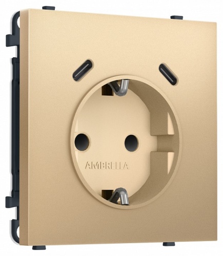 Розетка с заземлением и со шторкой и 2хUSB C, без рамки Ambrella Volt MS MS890510 в Нижнем Новгороде