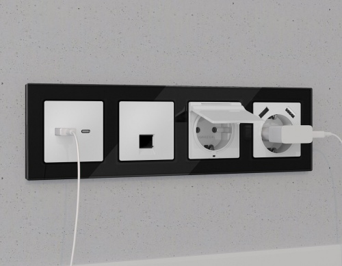 Розетка Ethernet RJ-45 и со шторками, без рамки Ambrella Volt ALFA MA132005 в Нижнем Новгороде фото 3