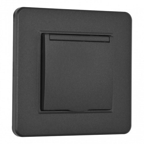 Розетка с заземлением и шторкой, с крышкой Arte Milano SET16-1 SET16-1-41-1 black в Нижнем Новгороде фото 3