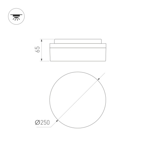 Светильник CL-BOUWER-MOTION-R250-13W Day4000-MIX (WH, 110 deg, 230V) (Arlight, IP54 Пластик, 5 лет) в Пензе