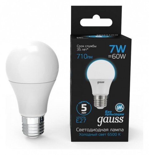 Лампа светодиодная Gauss  E27 7Вт 6500K 102502307 в Нижнем Новгороде фото 5