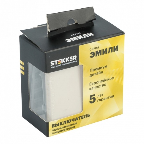Выключатель одноклавишный с подсветкой без рамки Stekker Эмили 49889 в Нижнем Новгороде фото 5