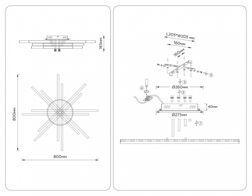 Люстра на штанге Ambrella Light COMFORT FL6275 в Нижнем Новгороде фото 4