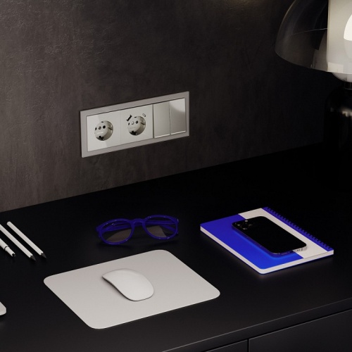 Выключатель двухклавишный с подсветкой без рамки Voltum S70 VLS020204 в Нижнем Новгороде фото 6