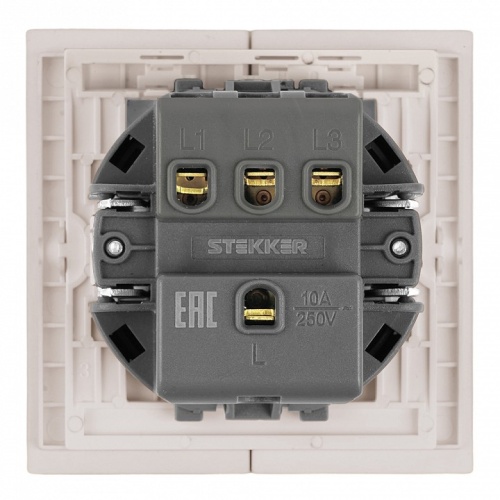 Выключатель трехклавишный без рамки Stekker Мия 50474 в Нижнем Новгороде фото 5