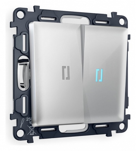 Выключатель двухклавишный с подсветкой без рамки Ambrella Volt ALFA MA404020 в Нижнем Новгороде